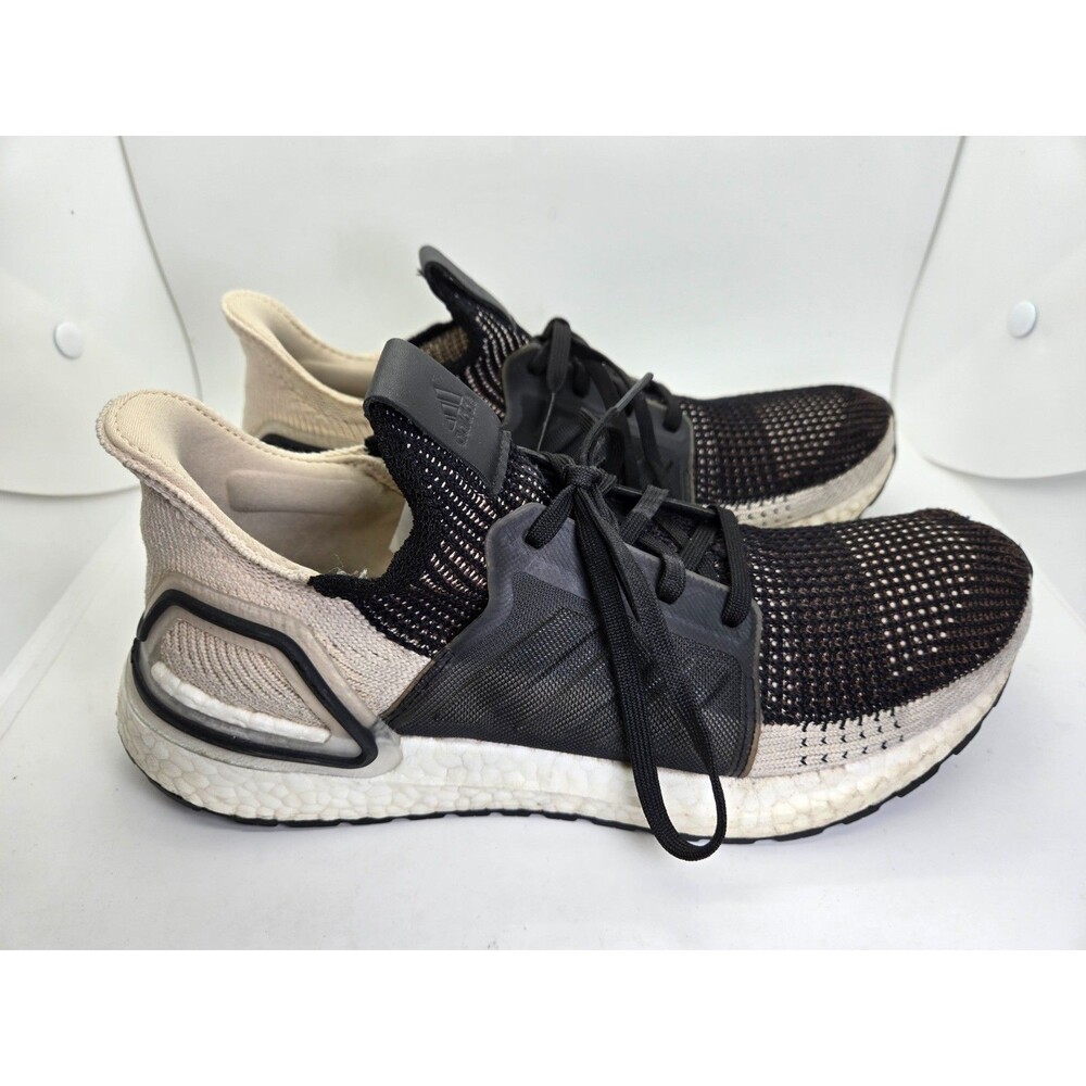 Adidas UltraBoost 19 Shoes Mens 8.5 Black Grey Running Athletic Workout Sneakers